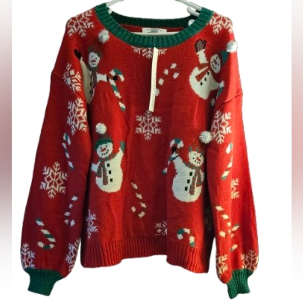 Holiday Sweater, 99 Jane Street, Large, Red NWT